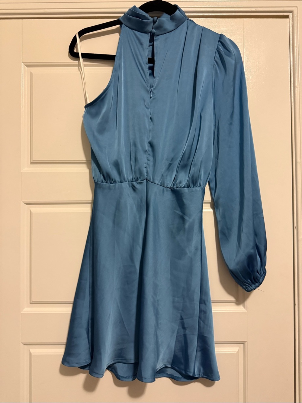 Hello Molly Satin Slip Dress in Sky Blue - Picture 7 of 8